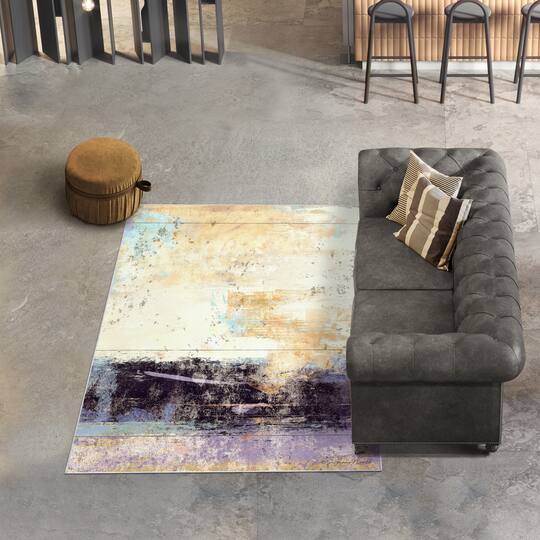 Empire Art Direct 5ft. x 7.5ft. Aubergine II Washable Abstract Area Rug